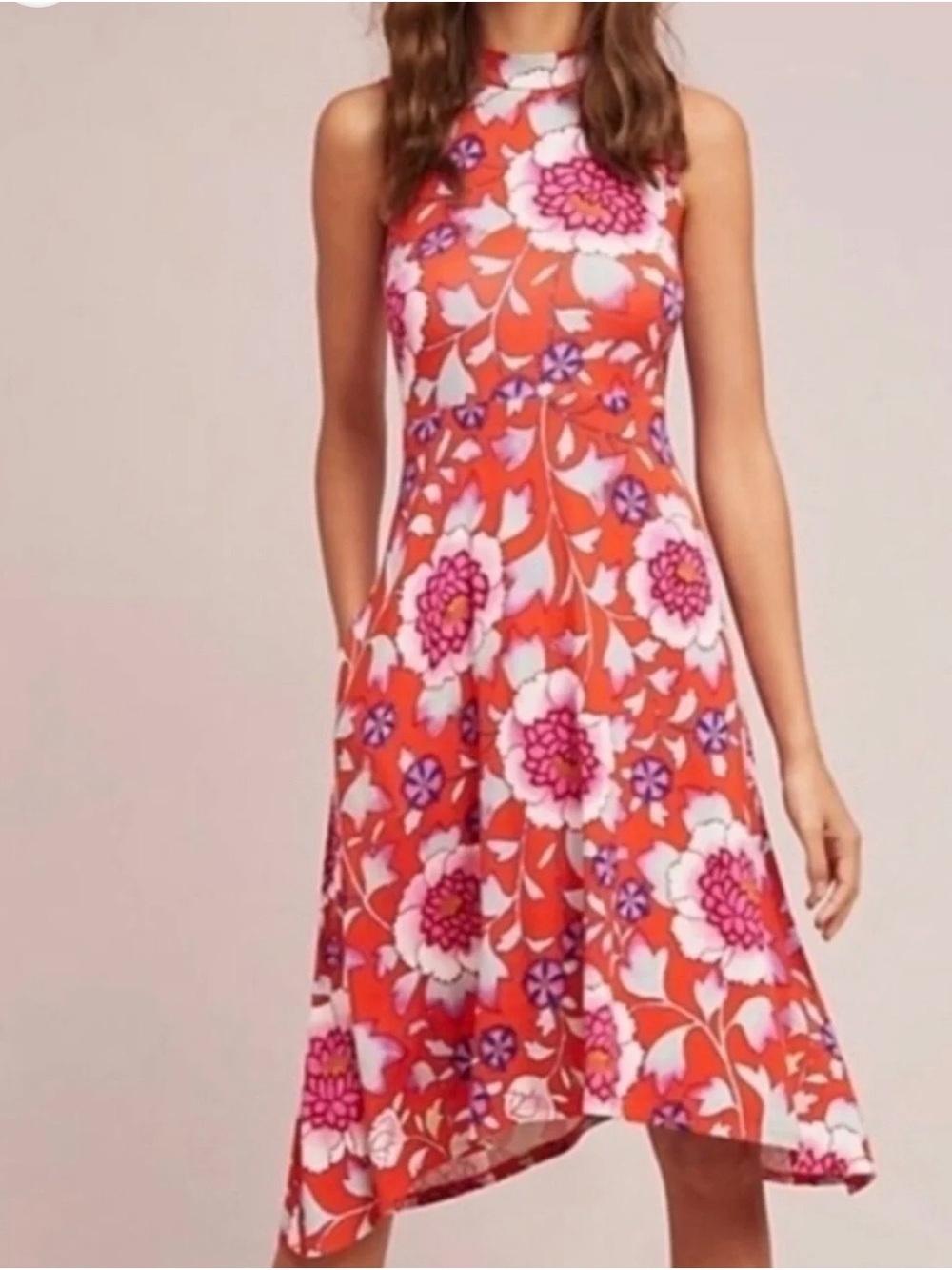 Maeve Anthropologie Cleary Floral Sleeveless Midi Dress Size Medium